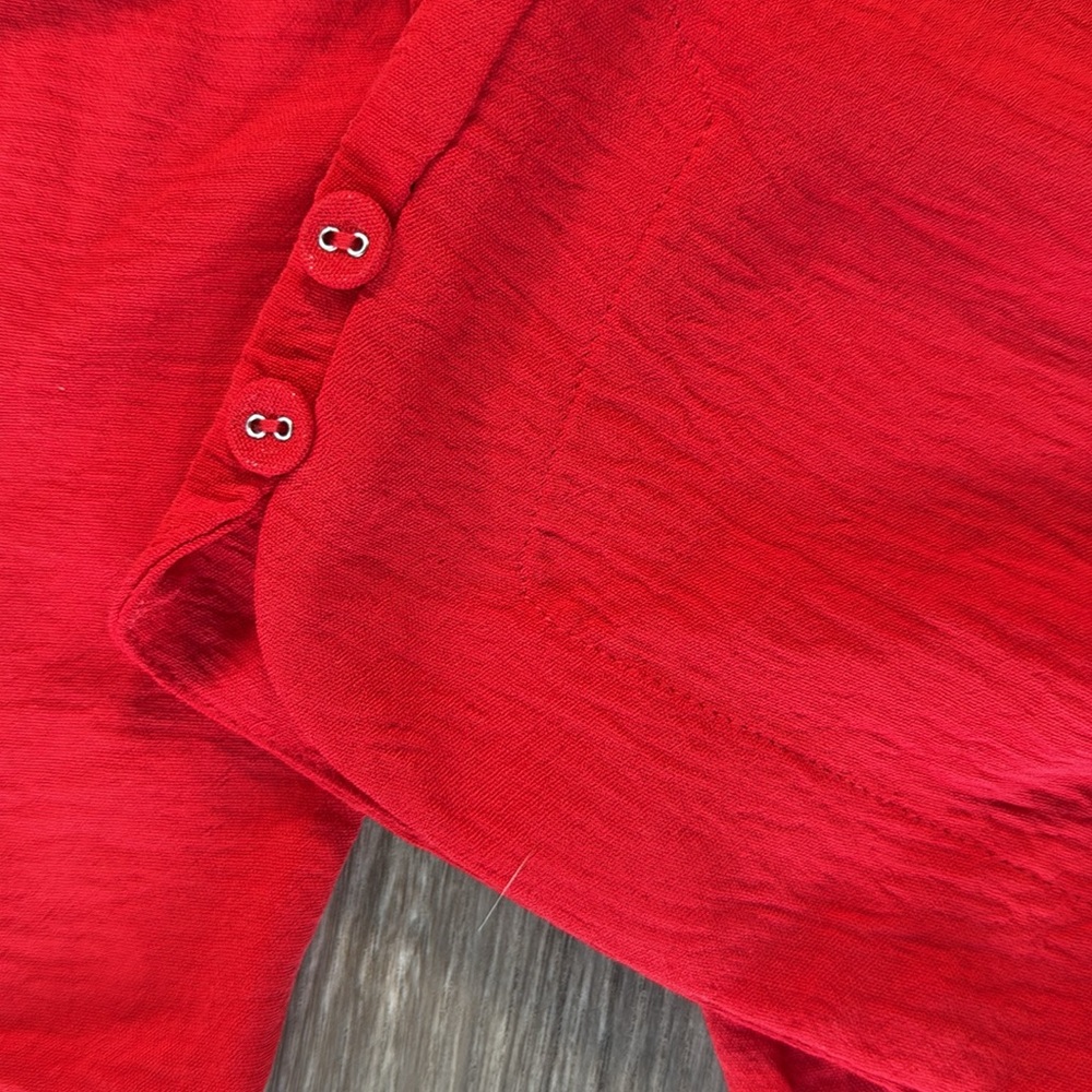 Jodifl Red Wide Leg Pants L NWT High Rise‎ Drawstring Pockets Comfy Chic - Picture 6 of 11